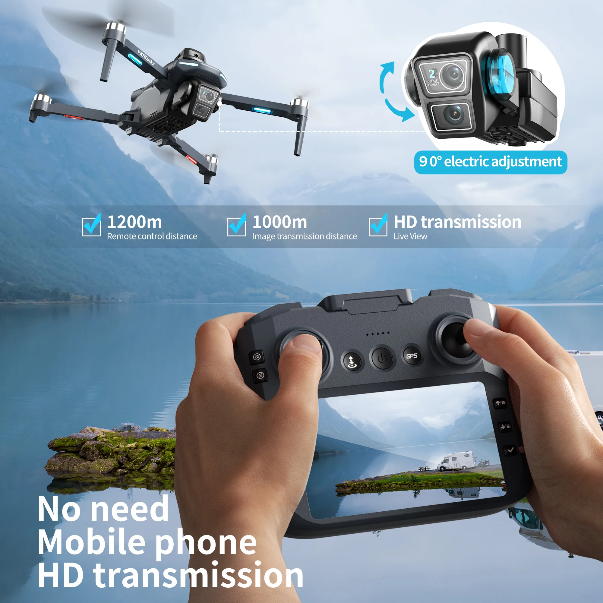 Drone Lenovo XT606 MAX GPS 4K  - Drone Multispectral ulasan dan harga